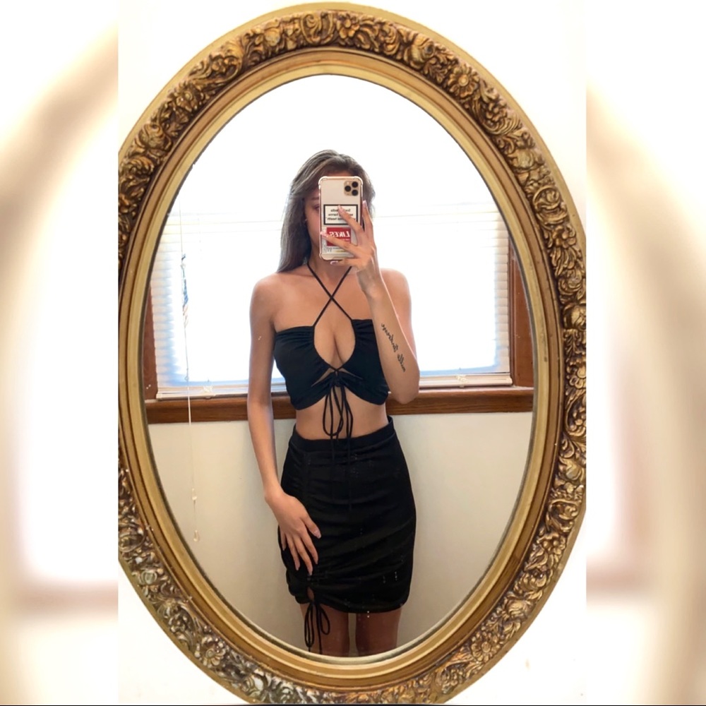 Fashion Nova Ruched Black Set